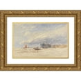 thumbnail image 1 of David Cox 18x13 Gold Ornate Wood Frame and Double Matted Museum Art Print Titled - On the Medway (Early 1850s), 1 of 4