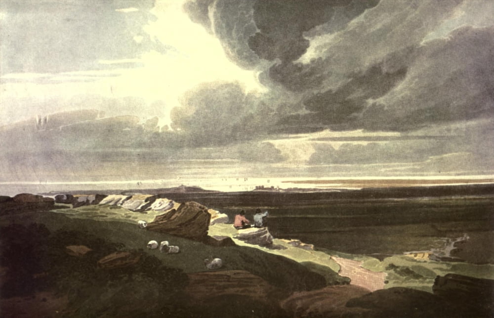David Cox 1922 Distant view of Carnarvon Castle Canvas Art - David Cox (24 x 36)