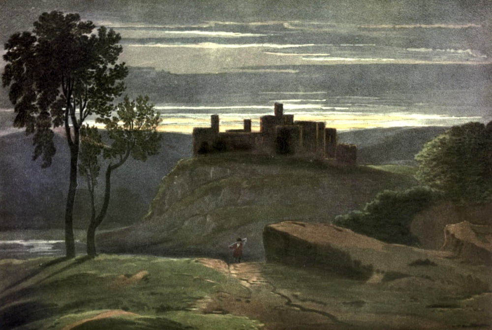 David Cox 1922 Harlech Castle evening Canvas Art - David Cox (24 x 36)