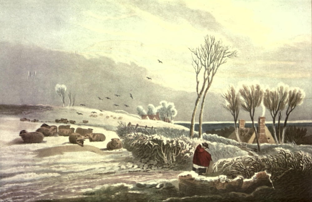David Cox 1922 Snow scene in Sussex Canvas Art - David Cox (18 x 24)