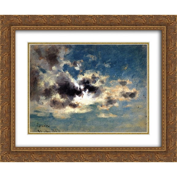 David Cox 2x Matted 24x20 Gold Ornate Framed Art Print 'Clouds '