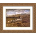 thumbnail image 1 of David Cox 2x Matted 24x20 Gold Ornate Framed Art Print 'Welsh Shepherds', 1 of 2