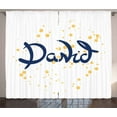 thumbnail image 1 of Ambesonne David Curtains 2 Panel Set, Lettering Style Name, 108" x 84", Dark Blue Mustard, 1 of 3