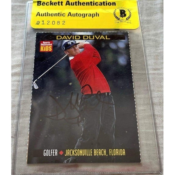 David Duval signed 1999 SI for Kids golf RC BAS certified
