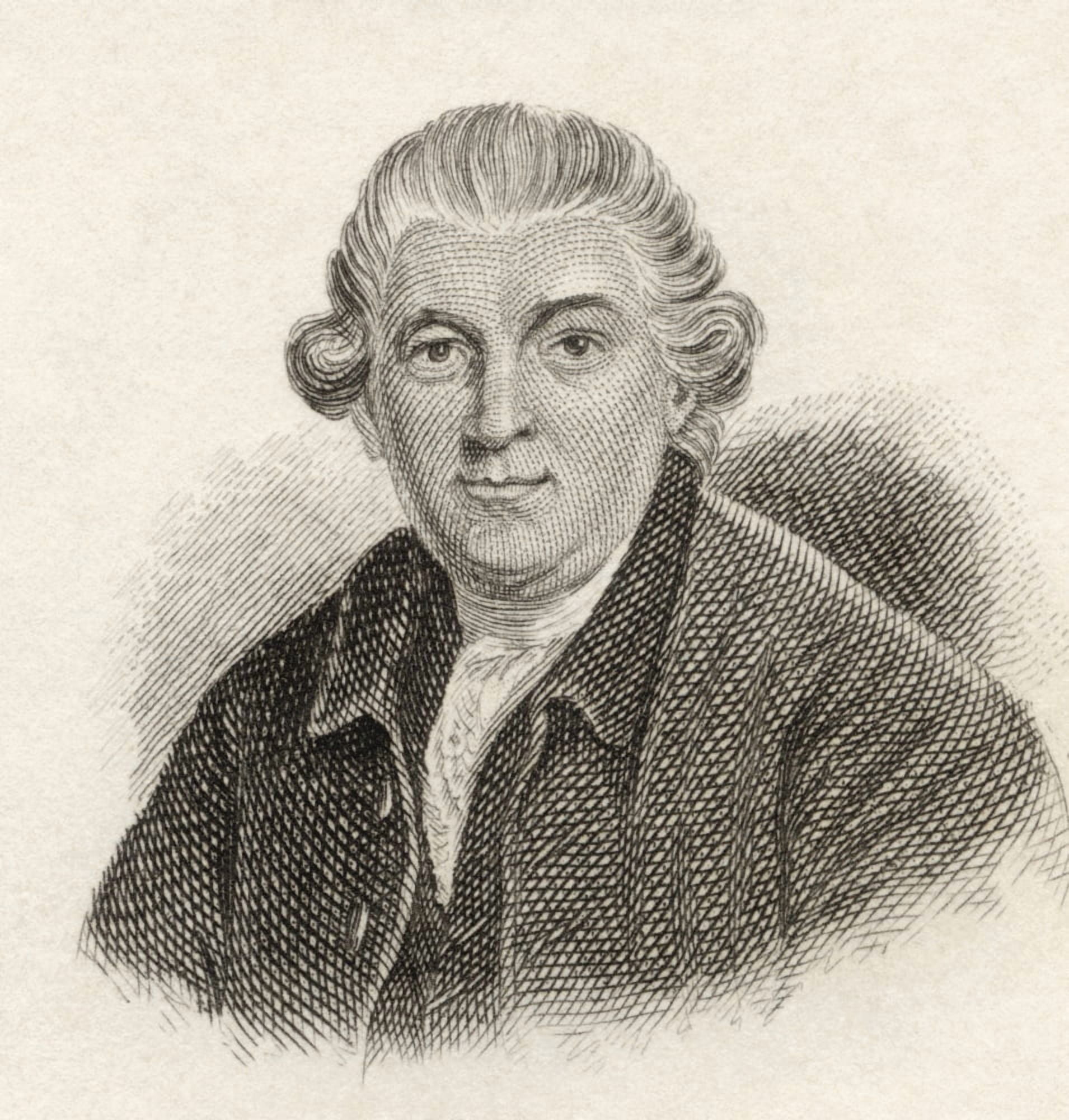 David Garrick 1717 To 1779 English Actor Playwright Theatre Manager And Producer From Crabbs Historical Dictionary Published 1825 Canvas Art - Ken Welsh Design Pics (14 x 15)