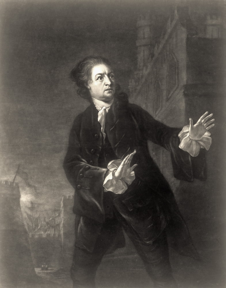 David Garrick 1717 To 1779 English Actor Playwright Theatre Manager Producer Engraved By James Macardell After Benjamin Wilson Canvas Art - Ken Welsh Design Pics (24 x 32)