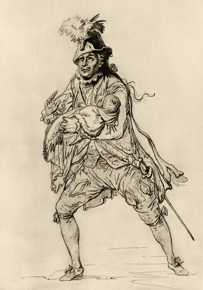David Garrick 1717 To 1779 English Actor Playwright Theatre Manager Producer In Role Of Don Juan After Pencil Drawing By Loutherbourg Canvas Art - Ken Welsh Design Pics (12 x 17)