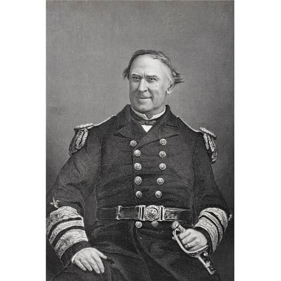 David Glascoe Farragut 1801 - 1870 American Admiral On Union Side During Civil War From Last Photograph Taken of Him Poster Print, 12 x 17