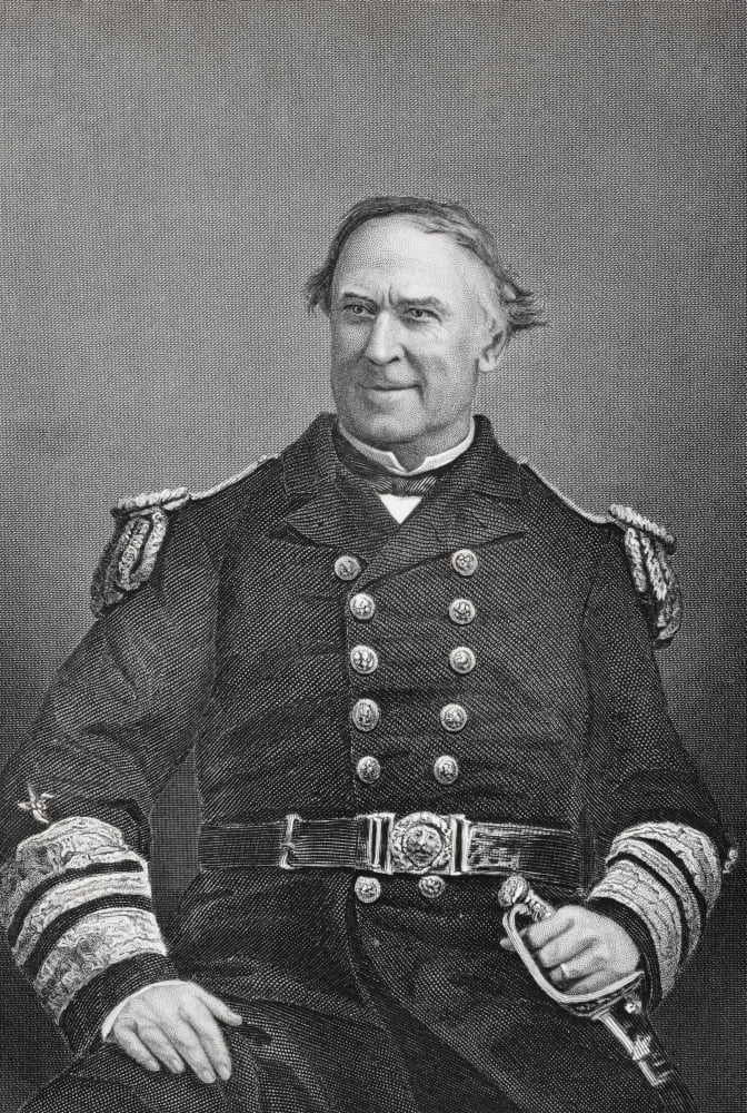David Glascoe Farragut 1801 - 1870 American Admiral On Union Side During Civil War From Last Photograph Taken Of Him Canvas Art - Ken Welsh Design Pics (24 x 34)