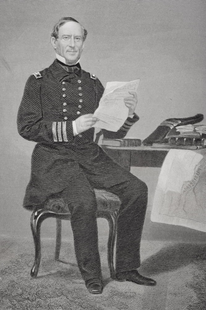 David Glascoe Farragut 1801 - 1870 American Admiral On Union Side During Civil War From Painting By Alonzo Chappel Canvas Art - Ken Welsh Design Pics (11 x 17)
