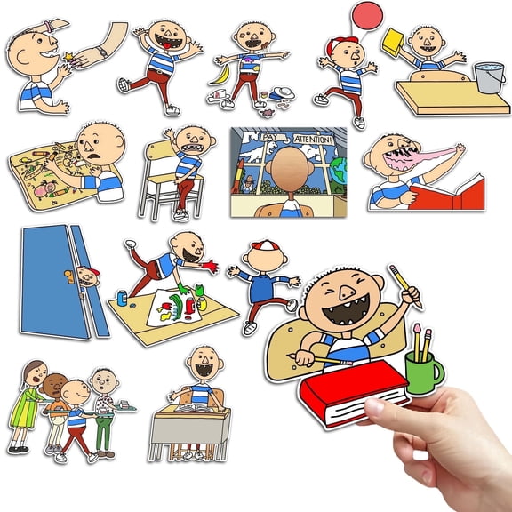 HOOJOJO David Goes to School Felt Story Kit, 15 Pieces Educational Toy with Felt Characters & Scenes for Preschool Learning, Ages 3+