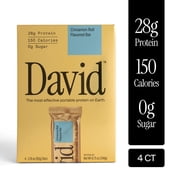 David High Protein Bars, Cinnamon Roll, 28g Protein 4 Count