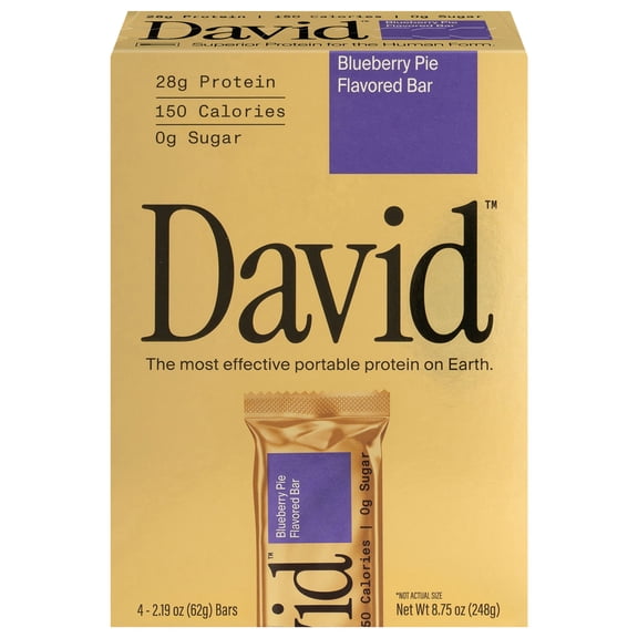 David High Protein Bars, Blueberry Pie, 28g Protein (4 Count)