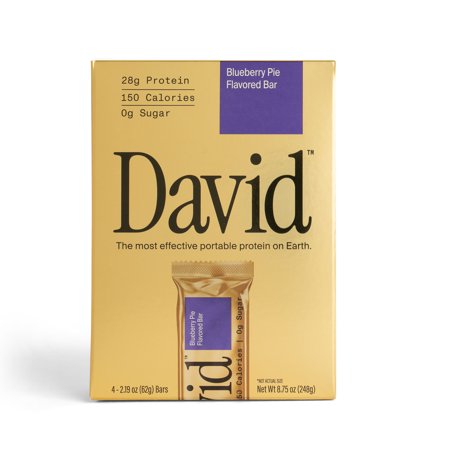 David High Protein Bars, Blueberry Pie, 28g Protein (4 Count)