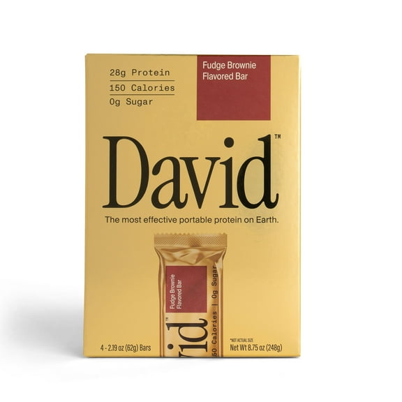 David High Protein Bars, Fudge Brownie, 28g Protein (4 Count)