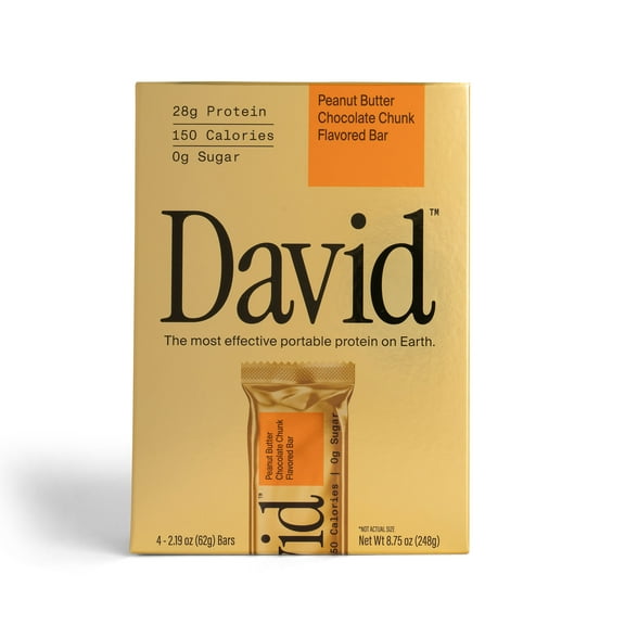 David High Protein Bars, Peanut Butter Chocolate Chunk, 28g Protein (4 Count)