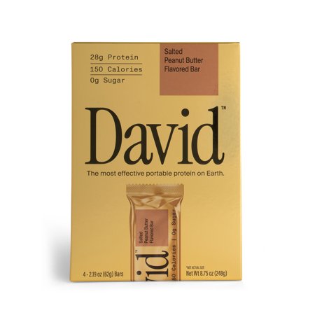 David High Protein Bars, Salted Peanut Butter, 28g Protein (4 Count)