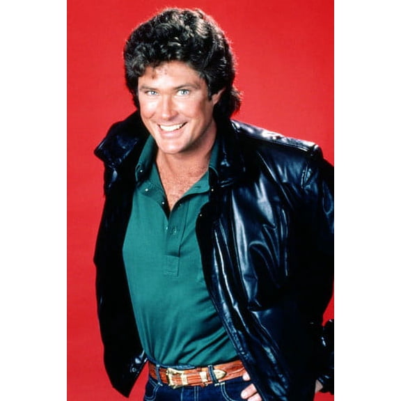 David Hasselhoff Knight Rider Black Leather Jacket Studio Shot 24x36 Poster