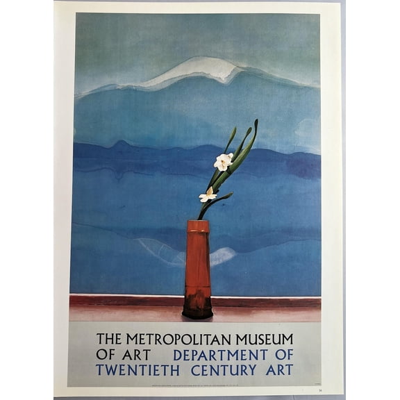 David Hockney Mount Fuji With Flowers Print, Unframed Paper Poster 16x20in
