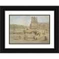 thumbnail image 1 of David Jacobsen 18x14 Black Ornate Wood Framed Double Matted Museum Art Print Titled - Pont Royal in Paris. Sketch (1858 - 1861), 1 of 5