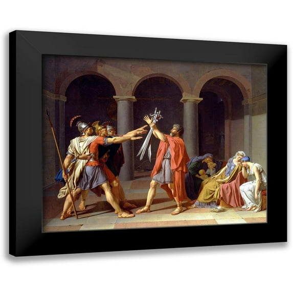 David, Jacques-Louis 14x12 Black Modern Framed Museum Art Print Titled - Oath of the Horatii