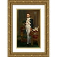 thumbnail image 1 of David, Jacques-Louis 21x32 Gold Ornate Wood Framed with Double Matting Museum Art Print Titled - The Emperor Napoleon in His Study at the Tuileries, 1 of 4