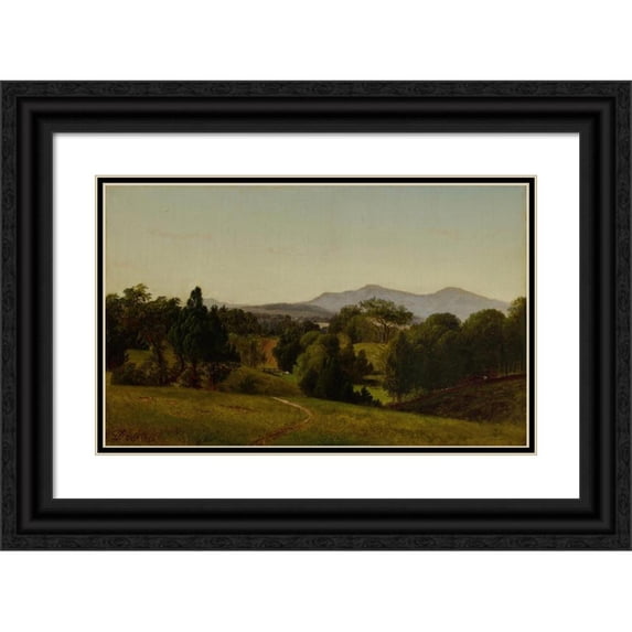 David Johnson 14x11 Black Ornate Wood Framed Double Matted Museum Art Print Titled: Study of Tivoli (1869)