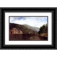 thumbnail image 1 of David Johnson 2x Matted 24x18 Black Ornate Framed Art Print 'Boating on Lake George', 1 of 2