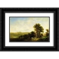 thumbnail image 1 of David Johnson 2x Matted 24x18 Black Ornate Framed Art Print 'Landscape with House ', 1 of 2