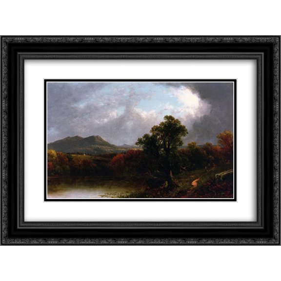 David Johnson 2x Matted 24x18 Black Ornate Framed Art Print 'Passing Storm Clouds '
