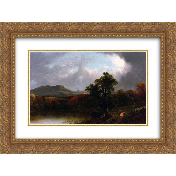 David Johnson 2x Matted 24x18 Gold Ornate Framed Art Print 'Passing Storm Clouds '