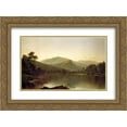 thumbnail image 1 of David Johnson 2x Matted 24x18 Gold Ornate Framed Art Print 'View on the Androscoggin River, Maine ', 1 of 2