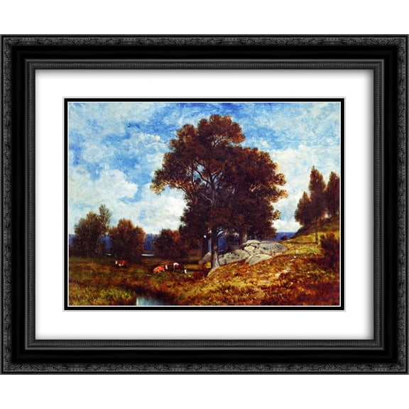 David Johnson 2x Matted 24x20 Black Ornate Framed Art Print 'A Scene in the Bronx, N.Y.'