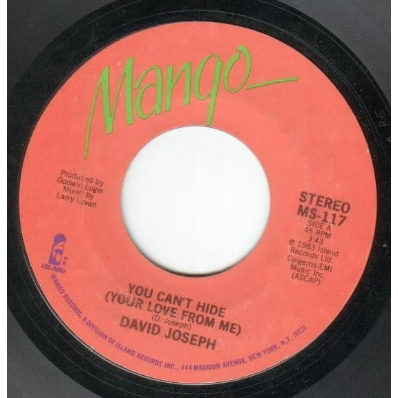 David Joseph You Can't Hide (Your Love From Me) (Vinyl, 7", 45 RPM)