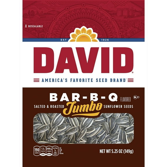 David Jumbo Sunflower Seeds, Bar-B-Q, 5.25 Ounce