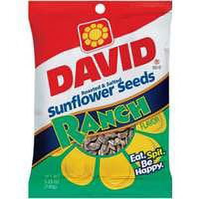 David Jumbo Roasted & Salted Ranch Sunflower Seeds (Pack of 36)