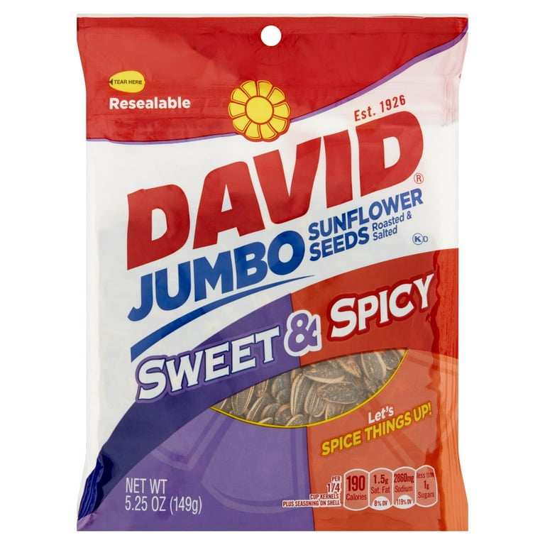David Sweet and Spicy Salty-Flavored Jumbo Sunflower Seeds (5.25