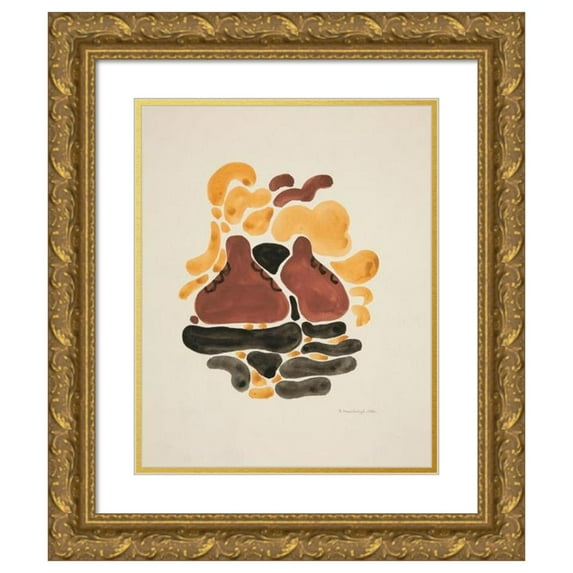 David Kakabadzé 20x24 Gold Ornate Framed and Double Matted Museum Art Print Titled - Abstraction Based on Flower Forms, VI (1921)