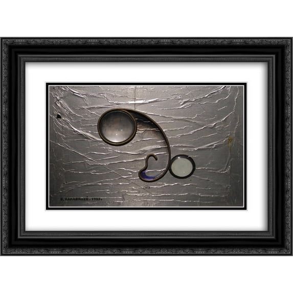 David Kakabadze 2x Matted 24x20 Black Ornate Framed Art Print 'constructive-decorative composition'