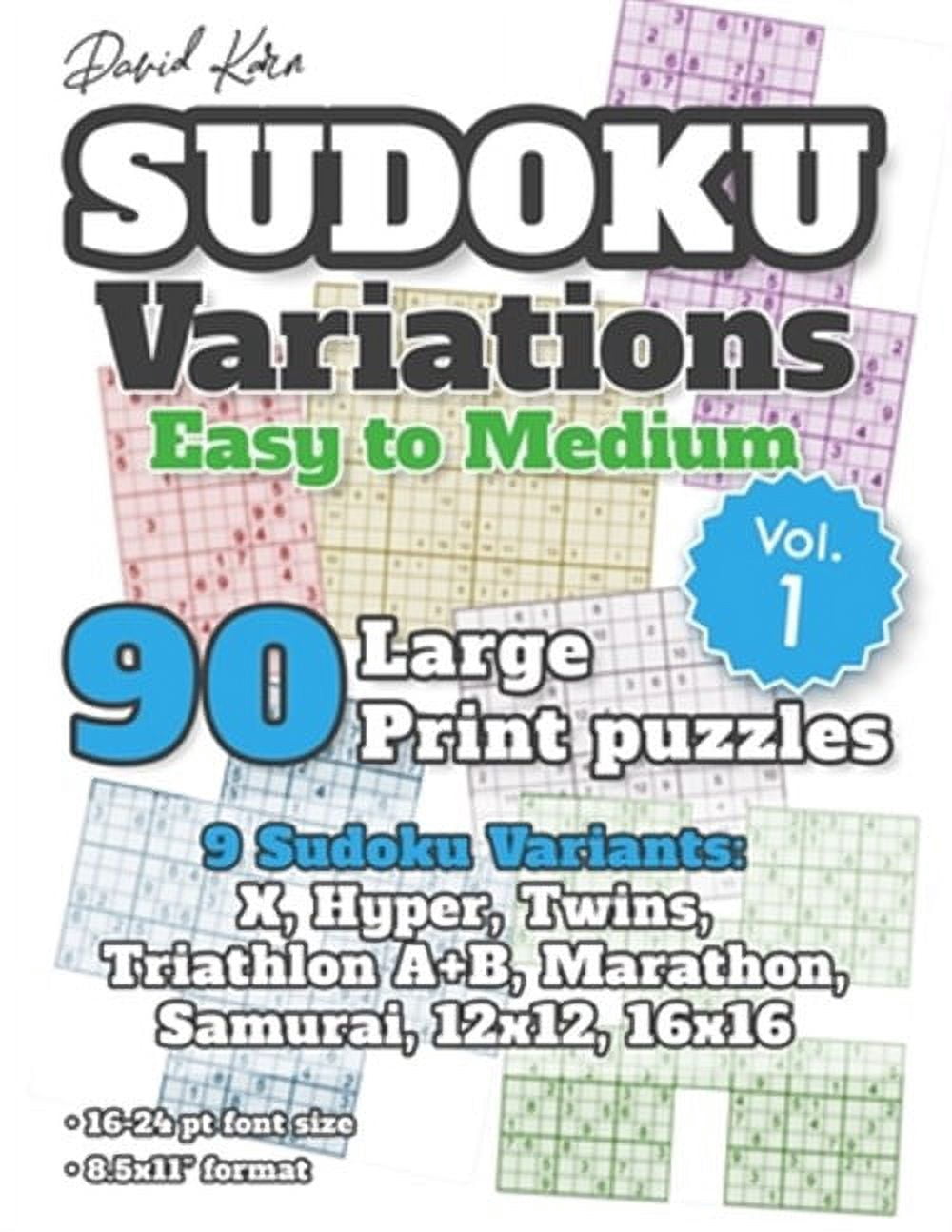 David Karn Sudoku Variations - Easy to Medium Vol 1: 90 Large Print