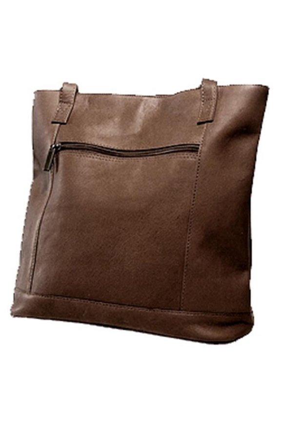 David King & Co 1065C Shopper with Front Zip Pocket & Magnetic Close- Cafe