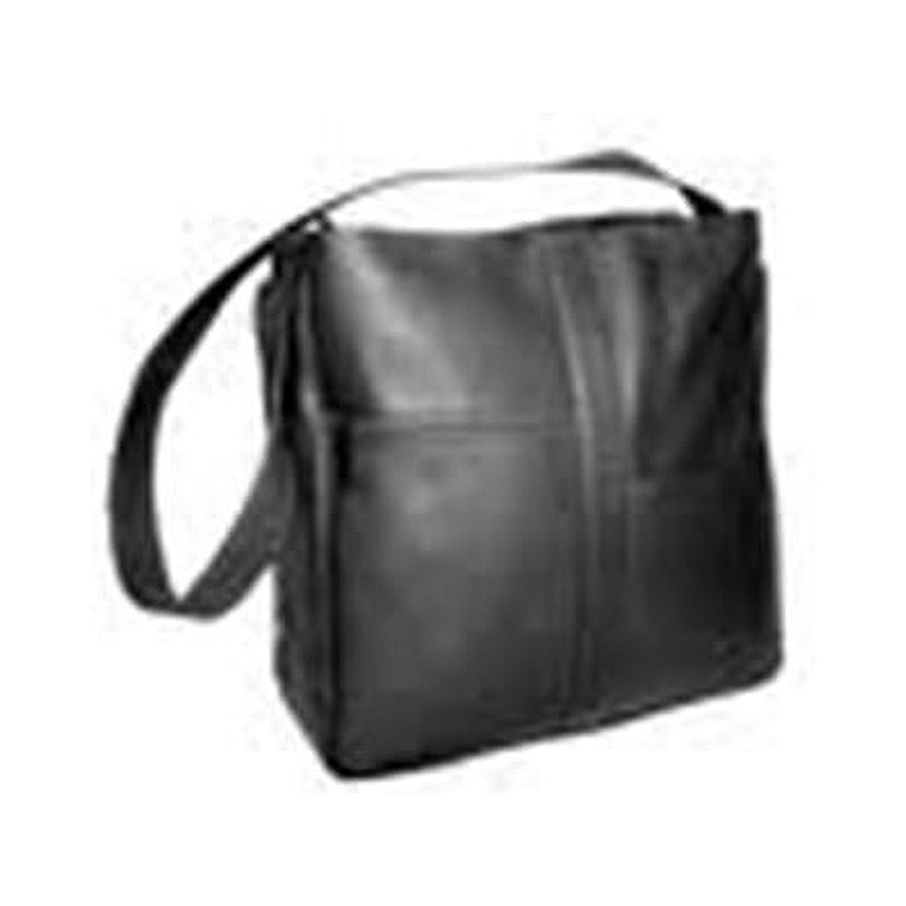 Bueno Of Granada Leather Shoulder Bag - Black Double Zip Top - Crossbody Or Shoulder Wear