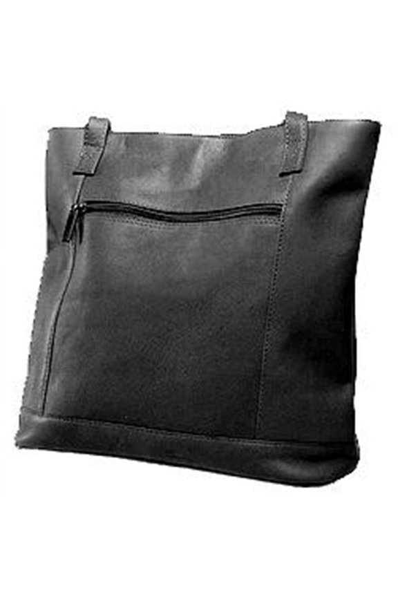 David King & Co Shopper with Front Zip Pocket & Magnetic Close- Black
