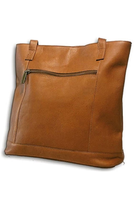 David King & Co Shopper with Front Zip Pocket & Magnetic Close- Tan
