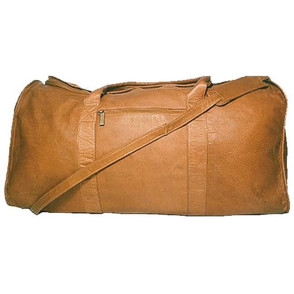 David King Leather Bags Extra Large Duffel Bag w U-Zip Section & Removable Strap (Tan)