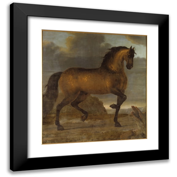 David Klöcker Ehrenstrahl 12x13 Black Modern Framed Museum Art Print Titled - Karl Xis Life Horse Stenbock (1673)