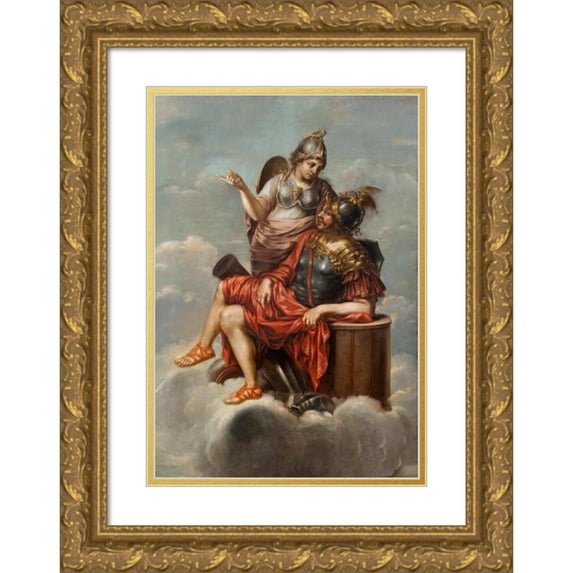 David Klöcker Ehrenstrahl 18x24 Gold Ornate Framed and Double Matted Museum Art Print Titled - March and Minerva