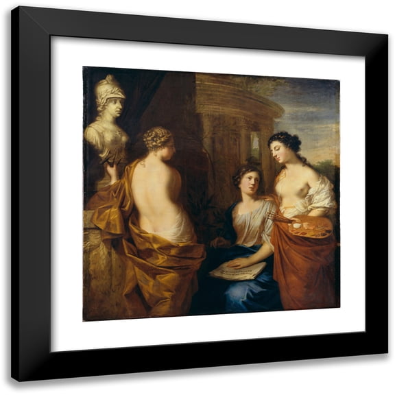 David Klöcker Ehrenstrahl 20x20 Black Modern Framed Museum Art Print Titled - The Arts Round the Bust of Queen Kristina of Sweden