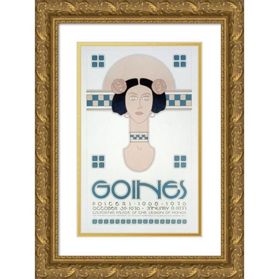 David Lance Goines 17x24 Gold Ornate Framed and Double Matted Museum Art Print Titled - Goines, Posters; 1968-1976 (1976)