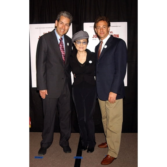 David Leaf, Yoko Ono, John Scheinfeld At The Press Conference For The U.S. Vs. John Lennon Press Conference With Yoko